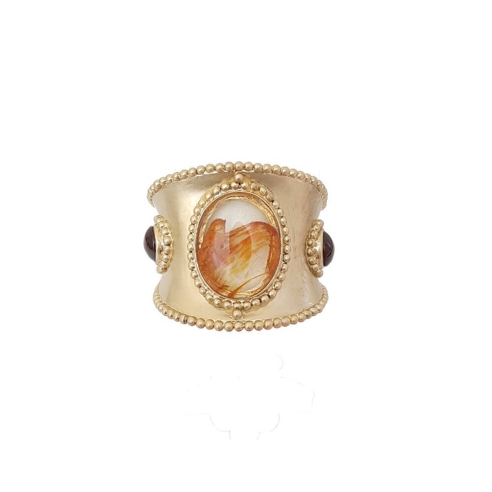 Carolee Gold Metal Stone Cuff Bracelet